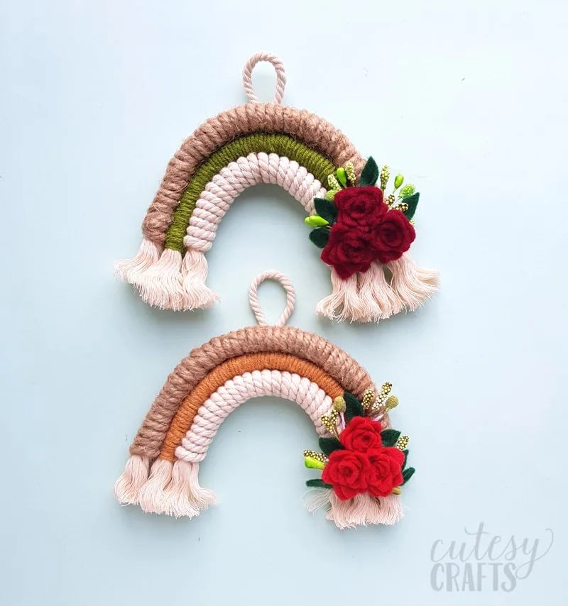 Easy Beginner Macrame Project - Macrame Rainbow - Cutesy Crafts