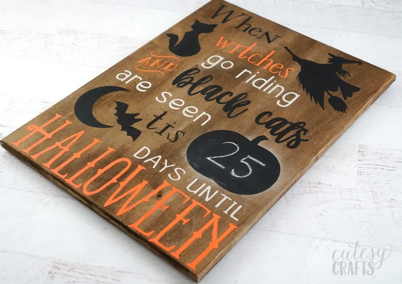 Cricut Halloween Decoration - Chalkboard Countdown