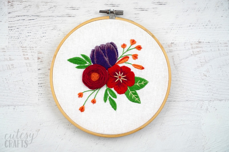 Red Floral Embroidery Design