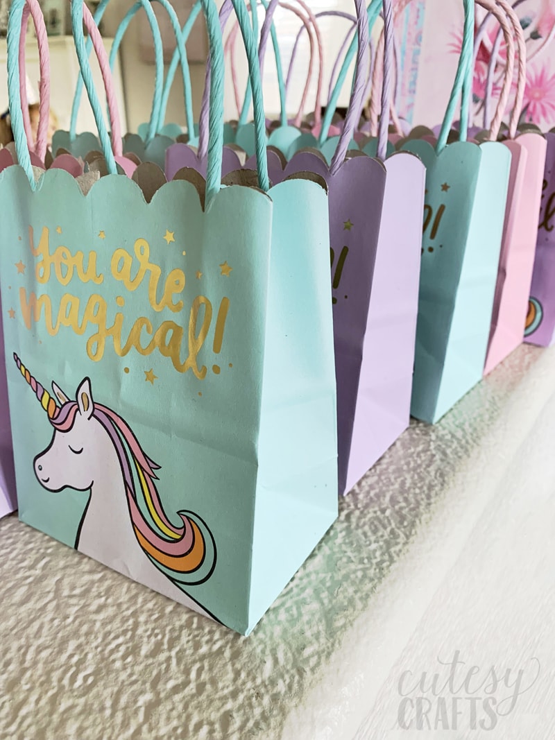Unicorn party favor bags