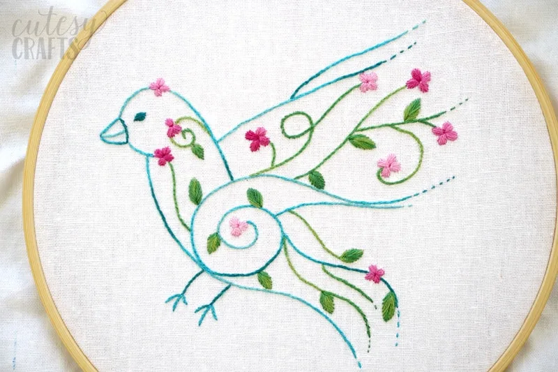 free bird embroidery pattern