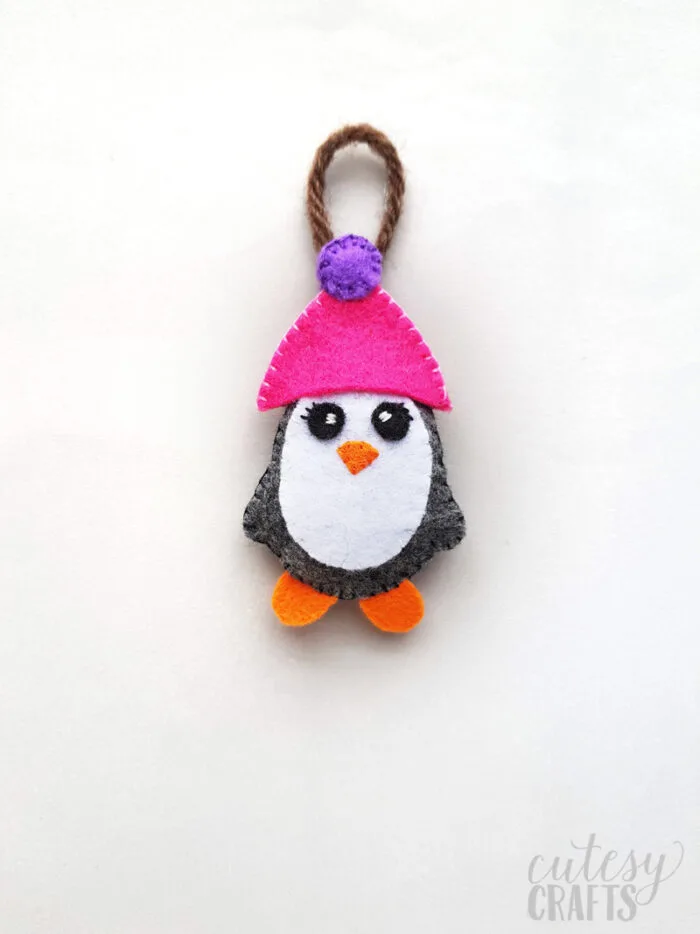 Felt Penguin Christmas Ornament with Free Pattern