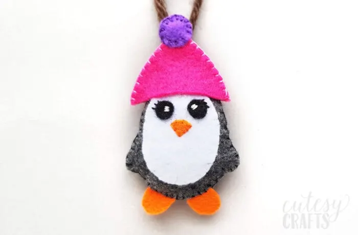 Felt Penguin Ornament with Free Pattern