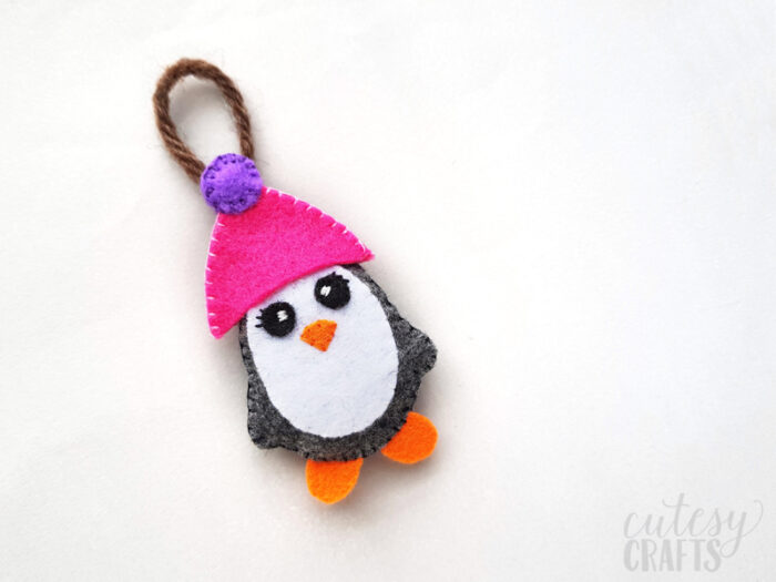 Felt Penguin Christmas Ornament with Free Pattern