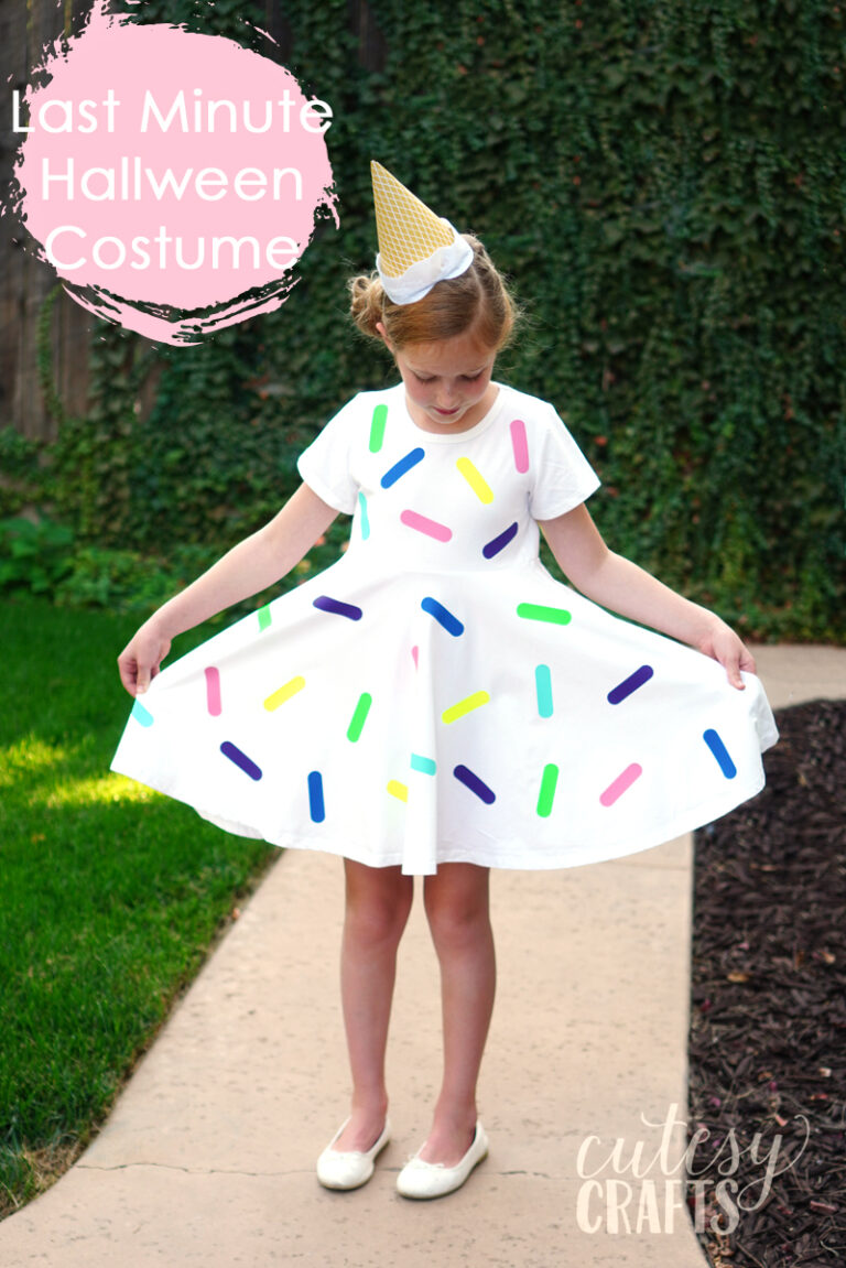 Last Minute Halloween Costume - Ice Cream - Cutesy Crafts