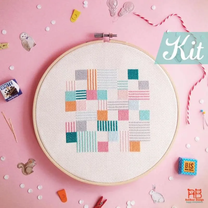 Cross stitch kit - Rainbow cross stitch kit - kids cross stitch kit - DIY  beginners cross stitch kit