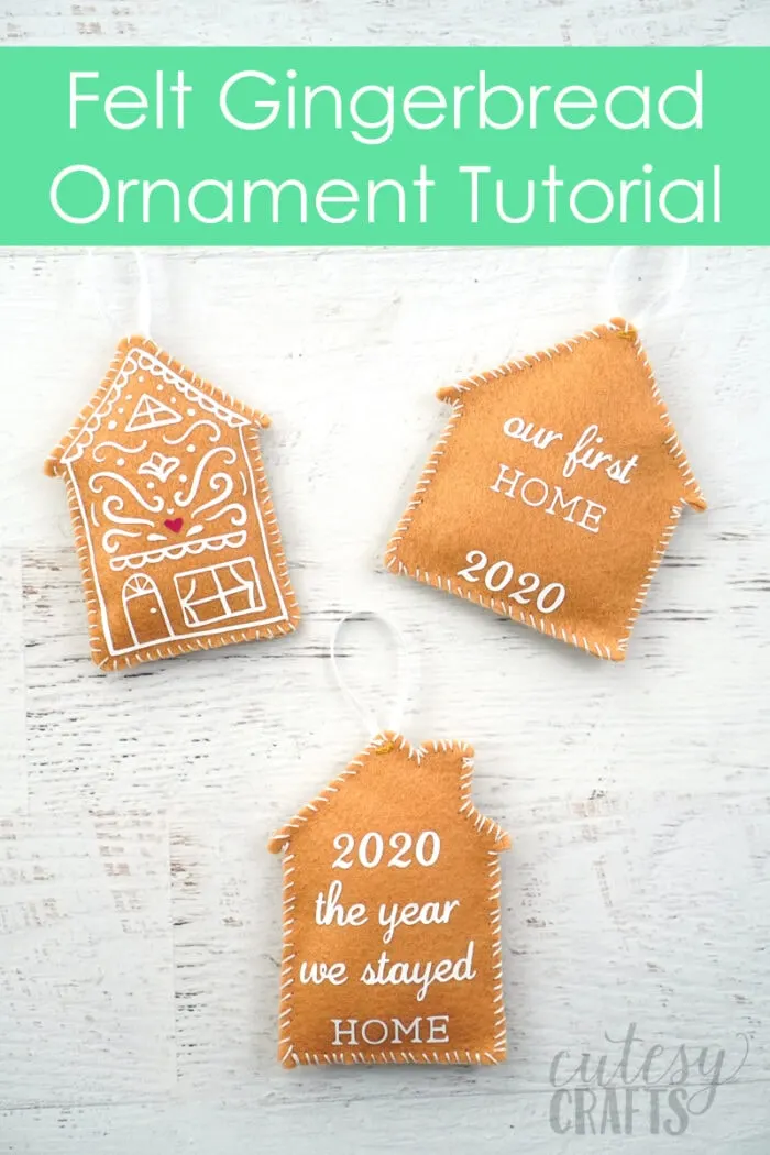 Cricut Felt Gingerbread House Ornaments