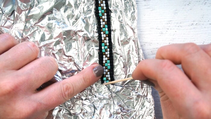 How to finish a bead loom bracelet.