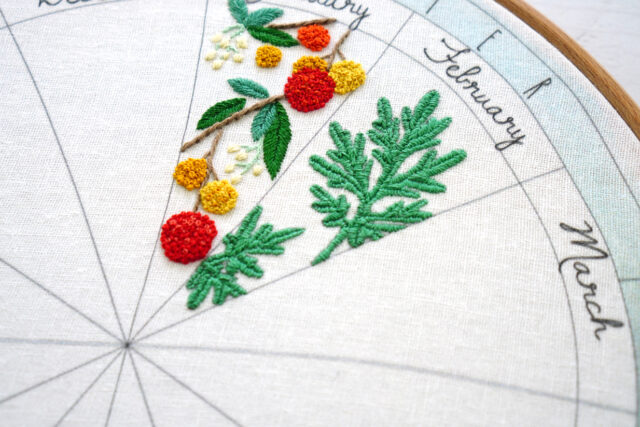 Wormwood Embroidery - February Phenology - Cutesy Crafts