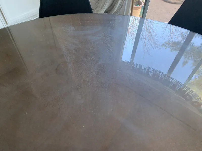 Glass to go on clearance top of wood table