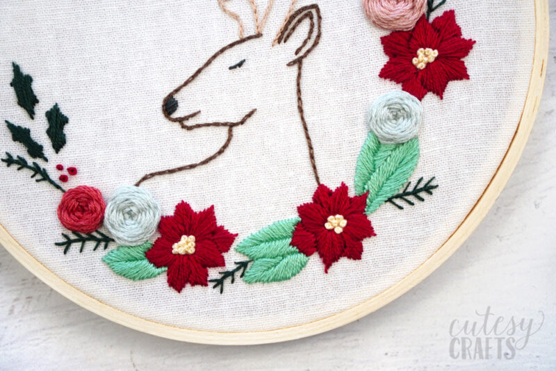 Free Christmas Deer Embroidery Pattern