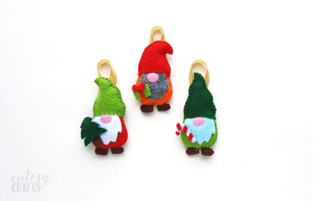 Felt Gnome Ornaments with Free Patterns - Cutesy Crafts