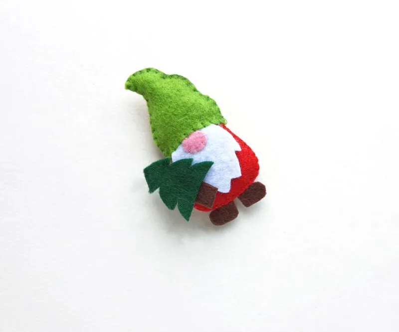 Felt Gnome Ornaments with Free Patterns