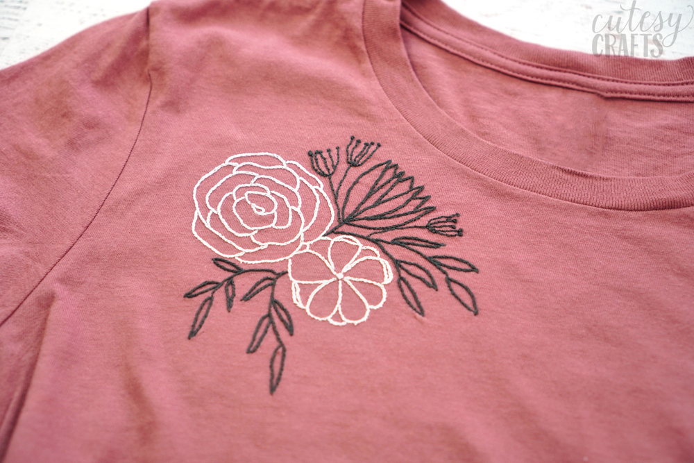 How to Embroider a T-Shirt by Hand - Cutesy Crafts