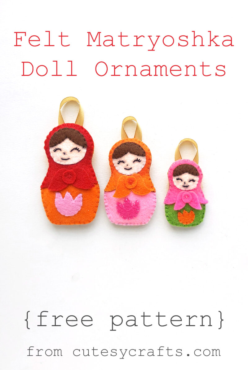 Unique Handmade Christmas Ornaments - Matryoshka Nesting Dolls
