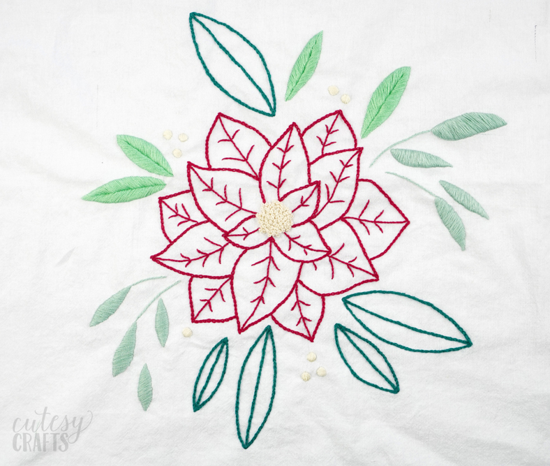 Free Poinsettia Embroidery Pattern
