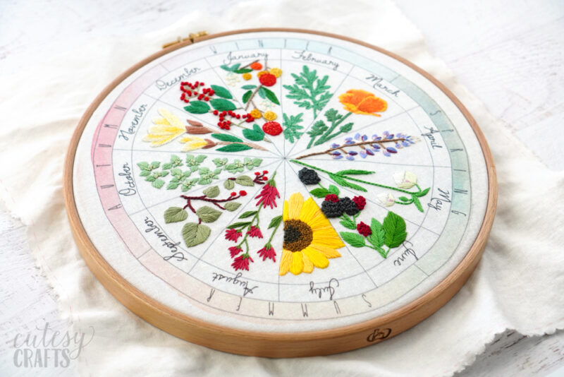 Phenology Wheel Nature Embroidery Patterns