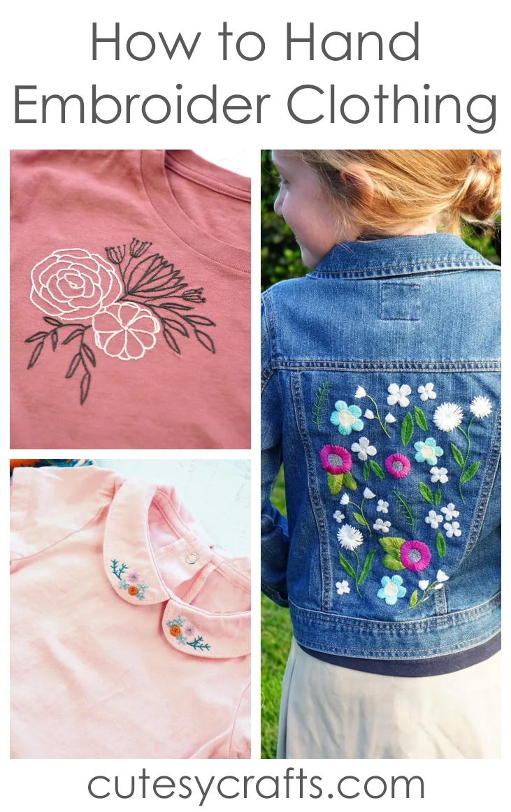 How to Embroider on Clothing by Hand - Cutesy Crafts