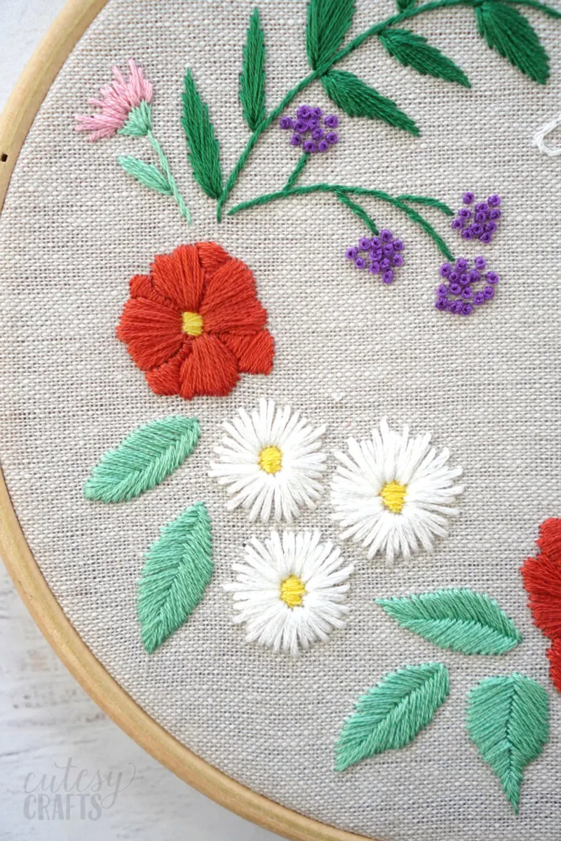 Free floral embroidery pattern for spring.