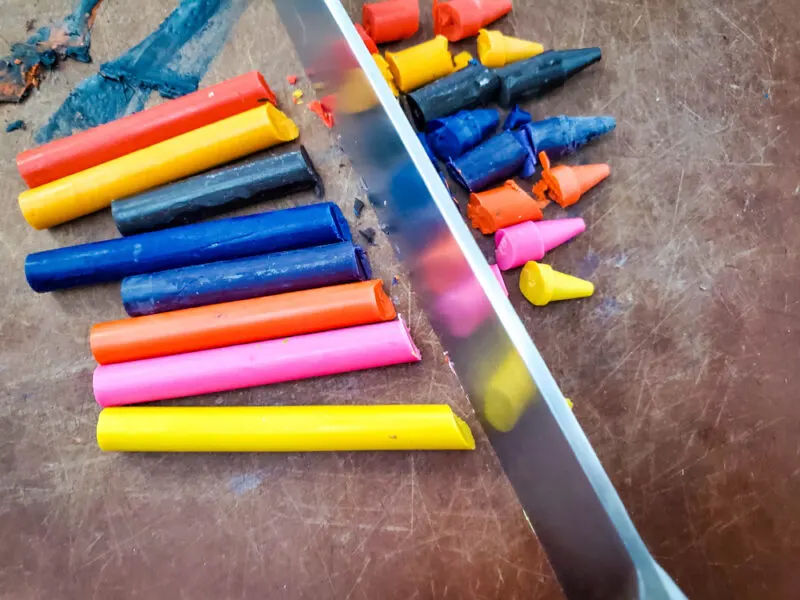 Cut up old crayons