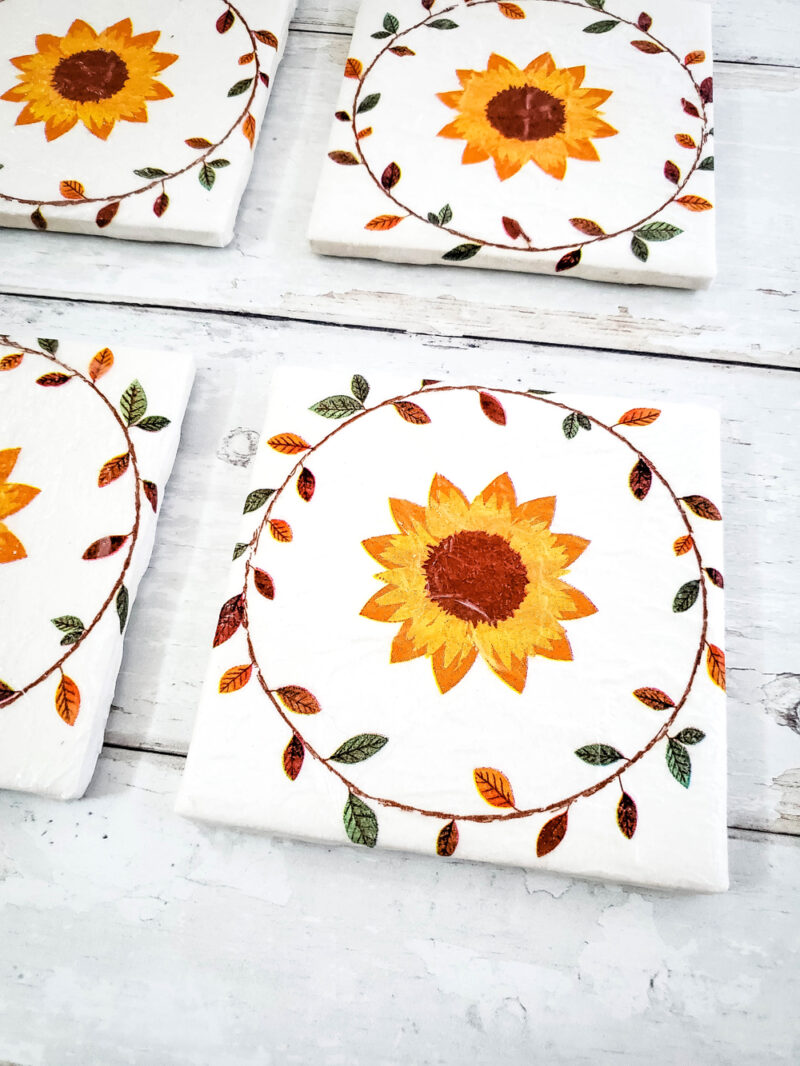 Use leftover tiles to make coasters!