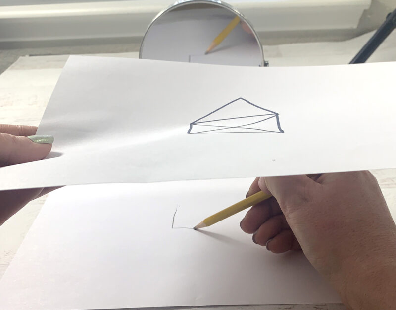 Drawing with a mirror trick.