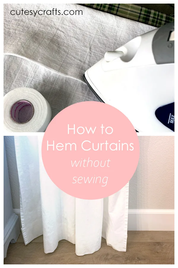 How to Hem Curtains Using Iron-On Hemming Tape  How to hem curtains,  Curtains without sewing, Curtains