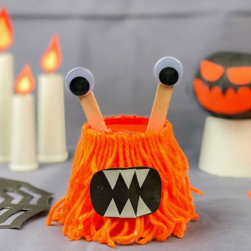 Halloween craft with a cup.