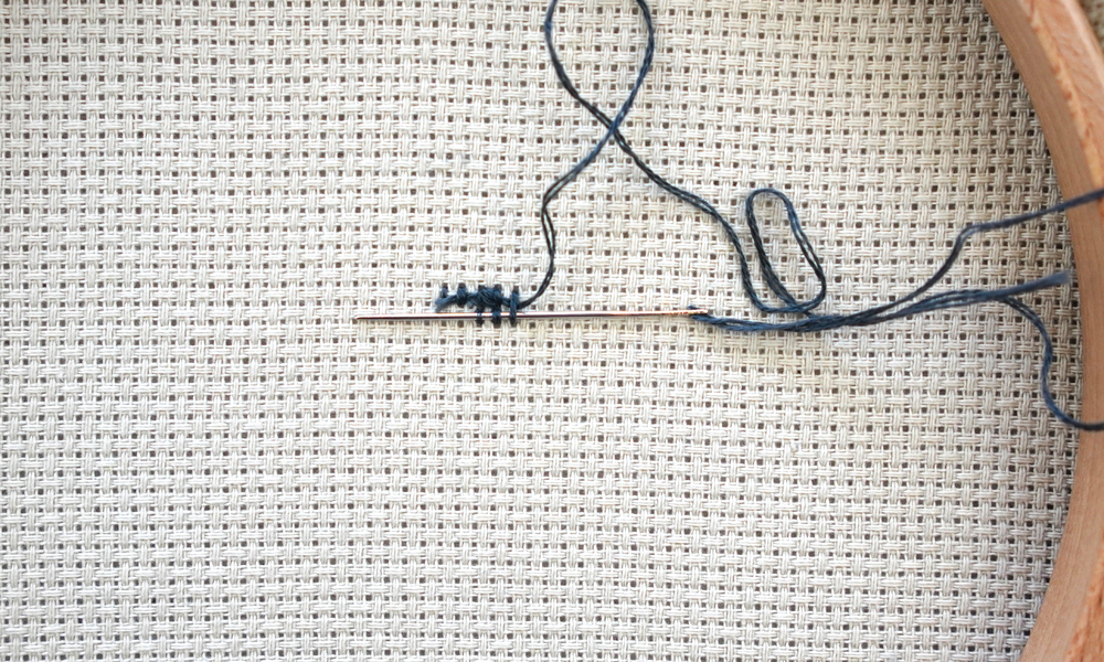 How to finish thread for a cross stitch.