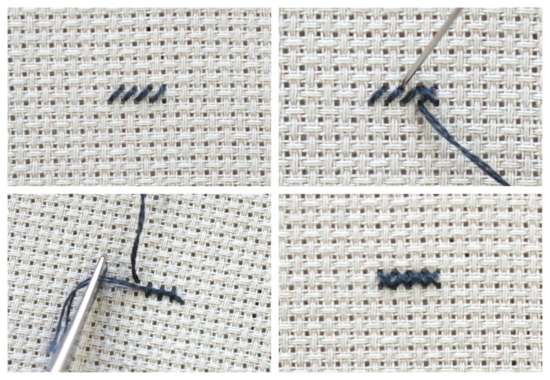How to cross stitch in rows.