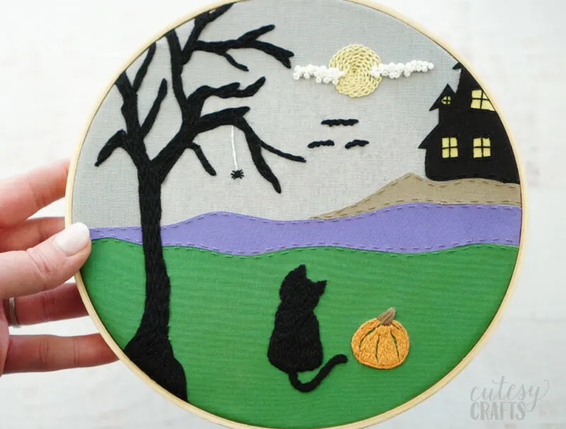 free Halloween embroidery pattern