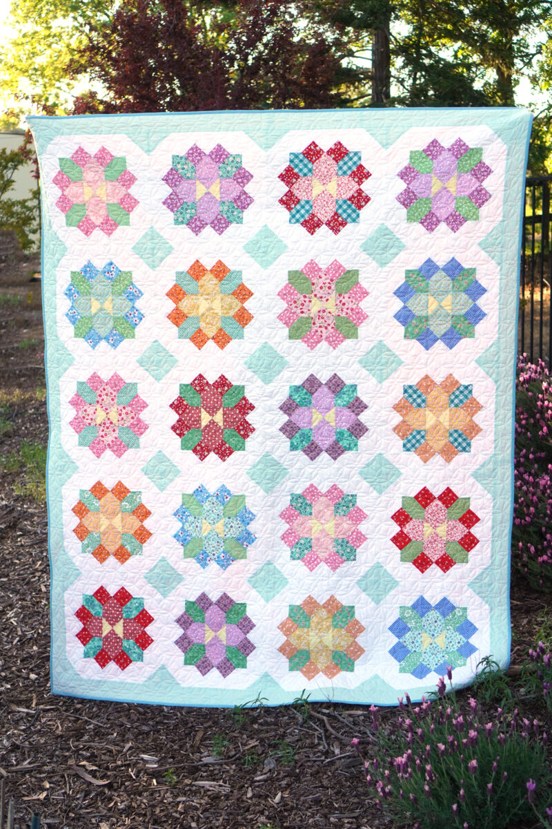 geometric flower quilt pattern