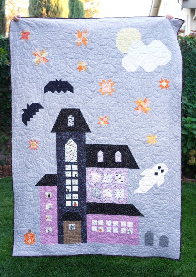 Halloween quilt pattern - haunted house