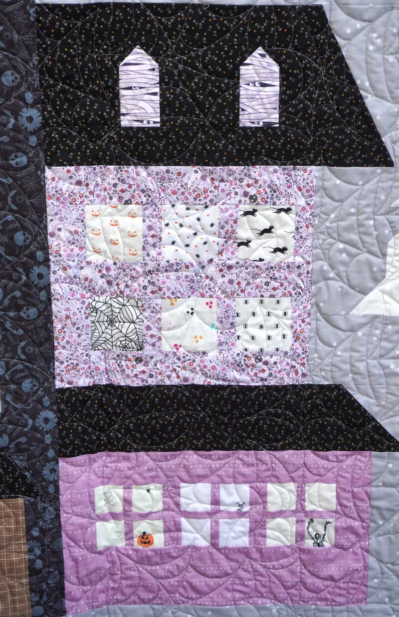 low volume halloween fabric quilt